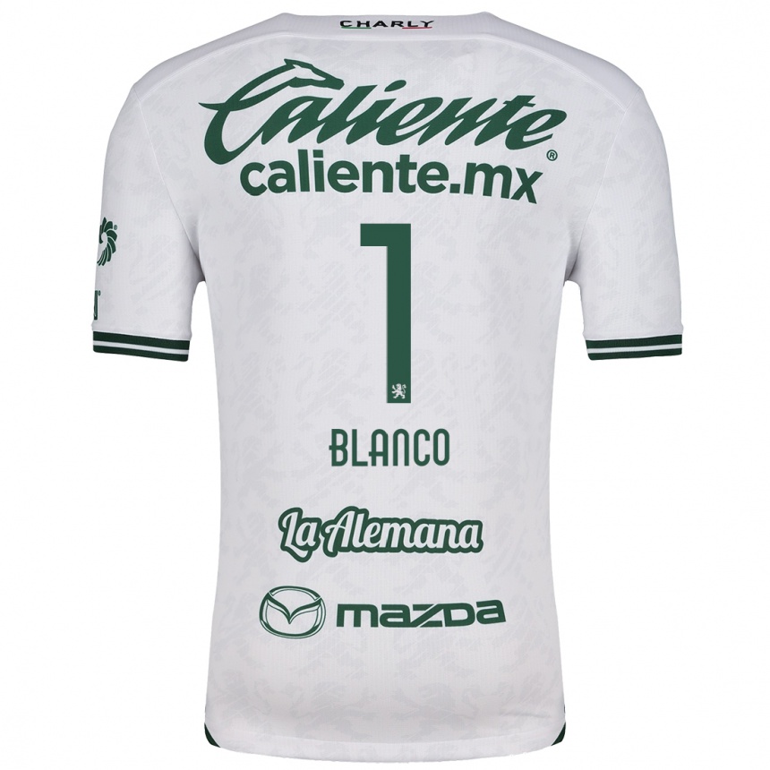 Kids Football Alfonso Blanco #1 White Green Away Jersey 2024/25 T-Shirt Nz