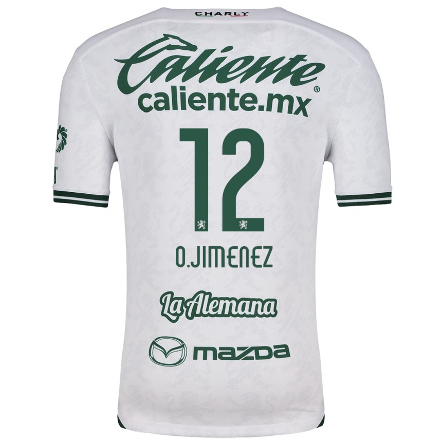 Kids Football Óscar Jiménez #12 White Green Away Jersey 2024/25 T-Shirt Nz