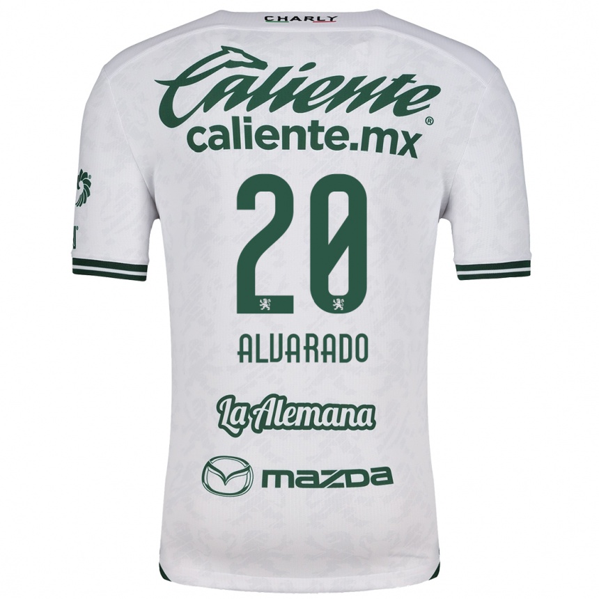 Kids Football Alfonso Alvarado #20 White Green Away Jersey 2024/25 T-Shirt Nz