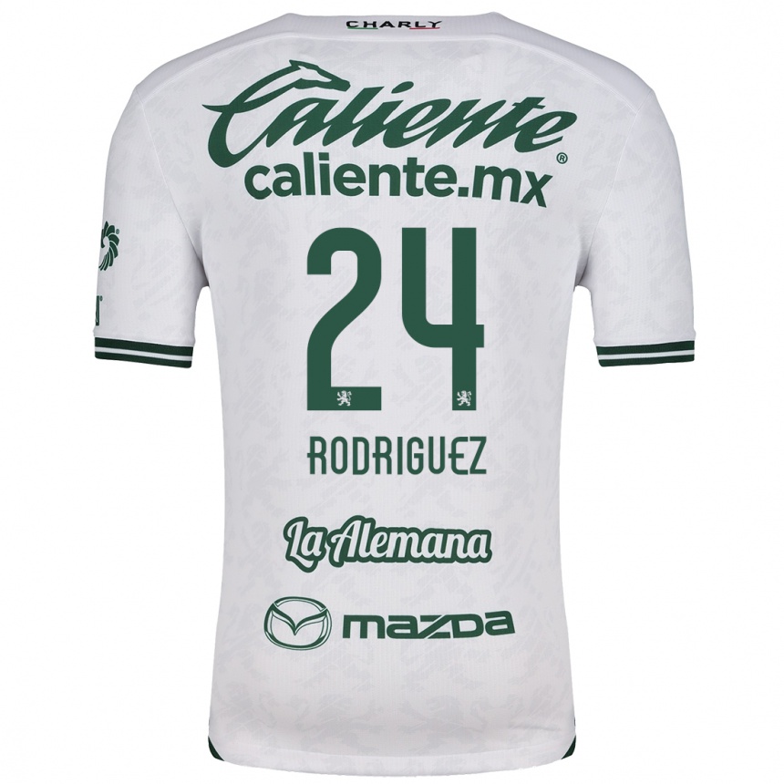 Kids Football Osvaldo Rodríguez #24 White Green Away Jersey 2024/25 T-Shirt Nz