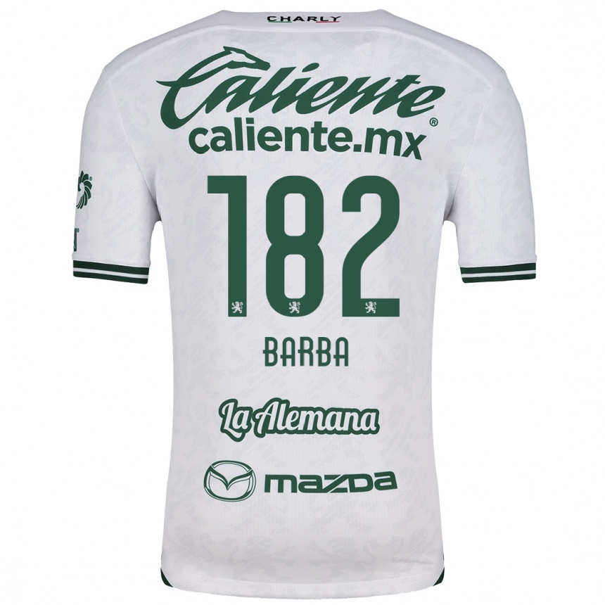 Kids Football Austin Barba #182 White Green Away Jersey 2024/25 T-Shirt Nz