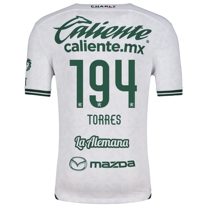 Kids Football Erick Torres #194 White Green Away Jersey 2024/25 T-Shirt Nz