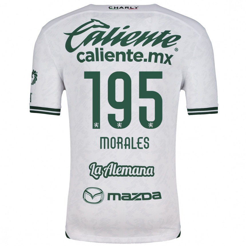 Kids Football Daniel Morales #195 White Green Away Jersey 2024/25 T-Shirt Nz