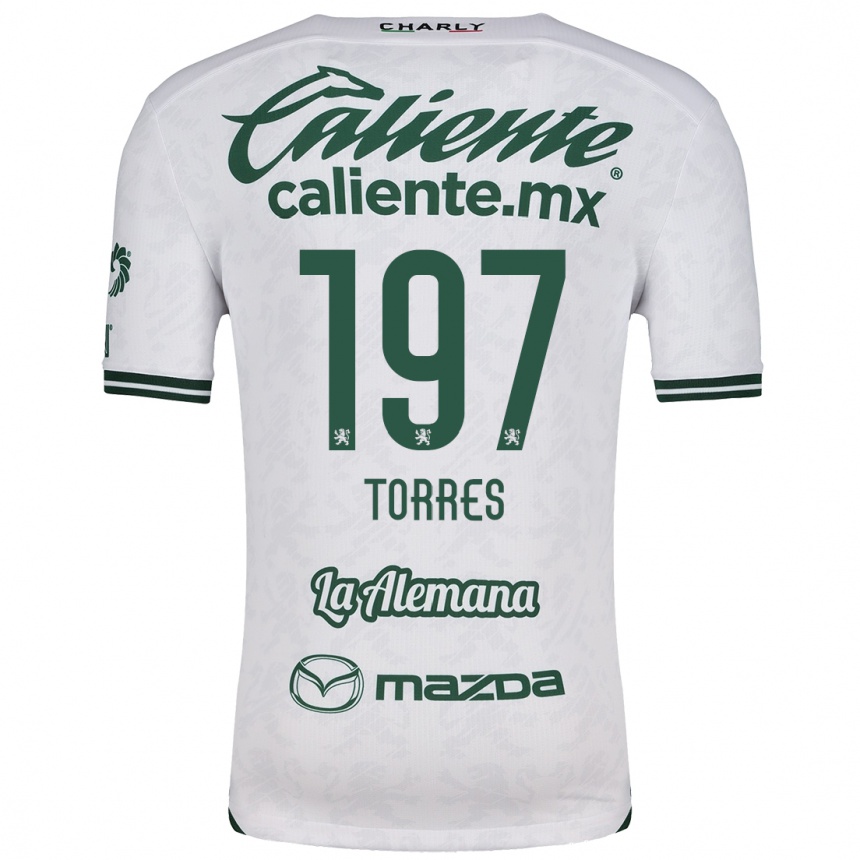 Kids Football Erick Torres #197 White Green Away Jersey 2024/25 T-Shirt Nz