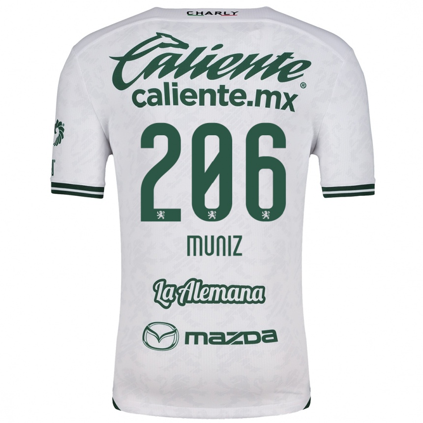 Kids Football Isaác Muñíz #206 White Green Away Jersey 2024/25 T-Shirt Nz