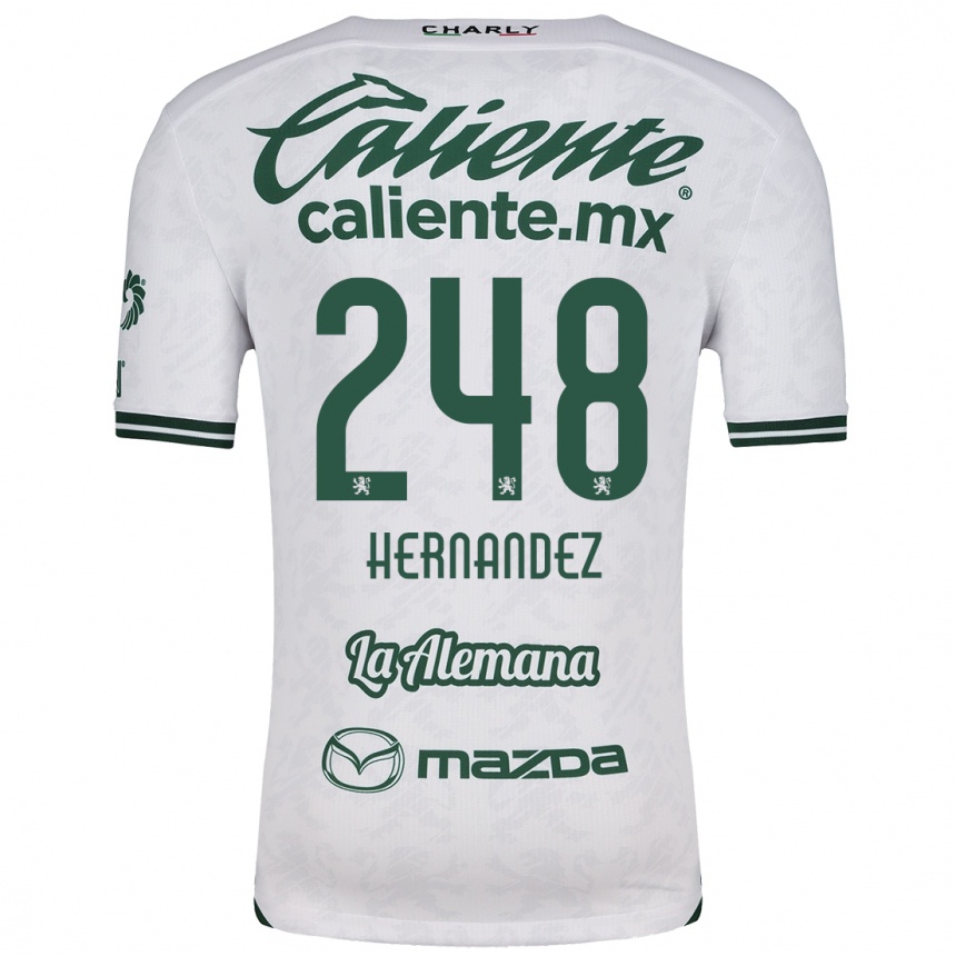 Kids Football Fernando Hernández #248 White Green Away Jersey 2024/25 T-Shirt Nz