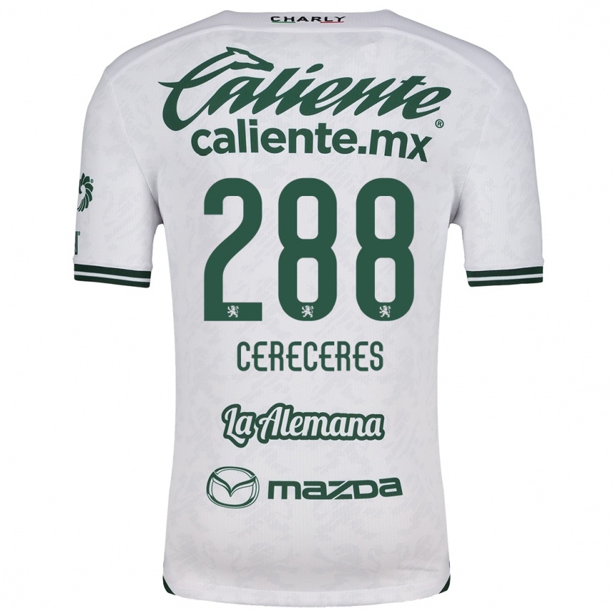 Kids Football Thomas Cereceres #288 White Green Away Jersey 2024/25 T-Shirt Nz