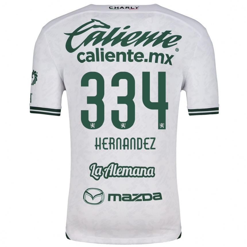 Kids Football Alan Hernández #334 White Green Away Jersey 2024/25 T-Shirt Nz