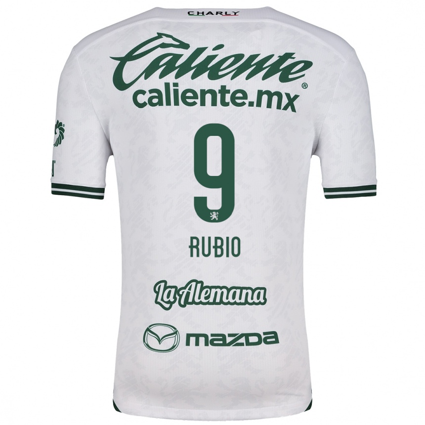 Kids Football Brian Rubio #9 White Green Away Jersey 2024/25 T-Shirt Nz