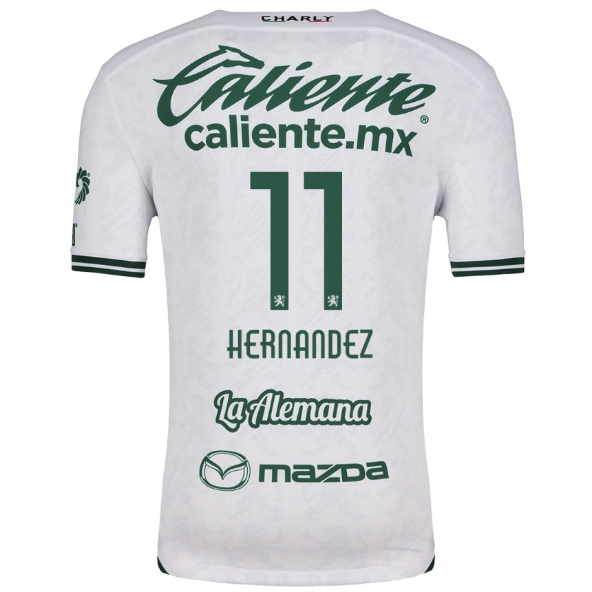 Kids Football Elías Hernández #11 White Green Away Jersey 2024/25 T-Shirt Nz