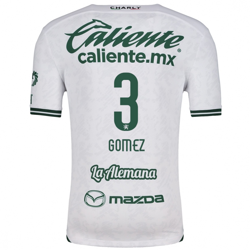 Kids Football Karen Gómez #3 White Green Away Jersey 2024/25 T-Shirt Nz