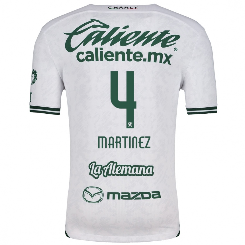 Kids Football Mitzi Martínez #4 White Green Away Jersey 2024/25 T-Shirt Nz