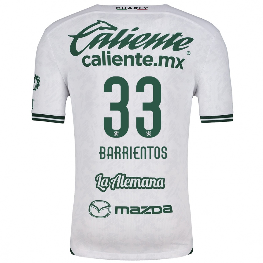 Kids Football Yashira Barrientos #33 White Green Away Jersey 2024/25 T-Shirt Nz