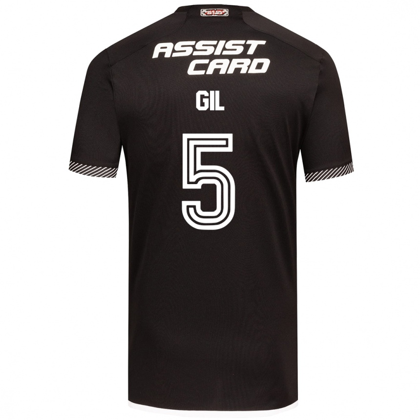 Kids Football Leonardo Gil #5 Black White Away Jersey 2024/25 T-Shirt Nz