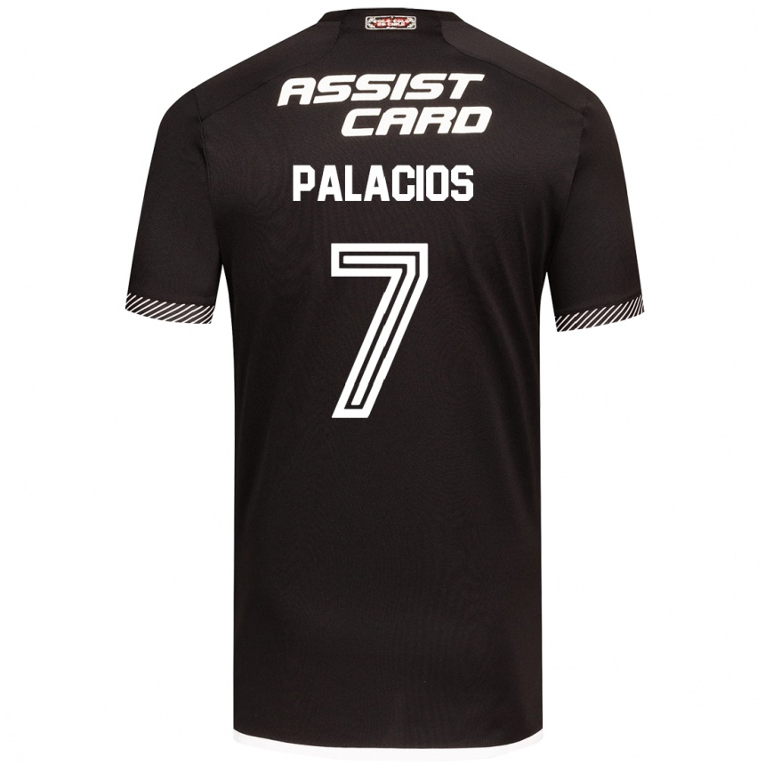 Kids Football Carlos Palacios #7 Black White Away Jersey 2024/25 T-Shirt Nz