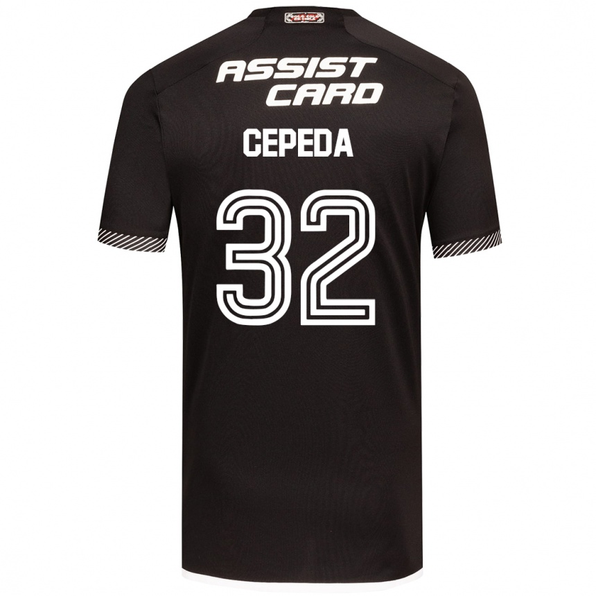 Kids Football Lucas Cepeda #32 Black White Away Jersey 2024/25 T-Shirt Nz