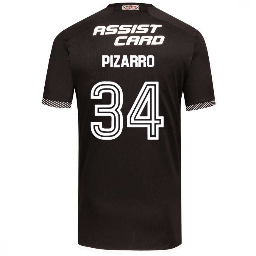 Kids Football Vicente Pizarro #34 Black White Away Jersey 2024/25 T-Shirt Nz