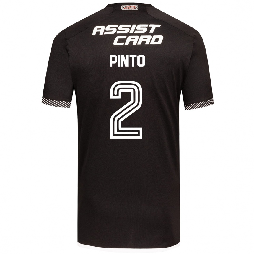 Kids Football Matías Pinto #2 Black White Away Jersey 2024/25 T-Shirt Nz