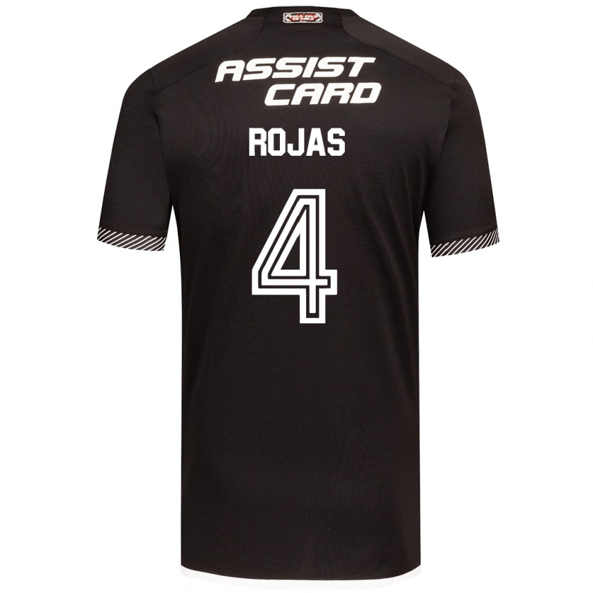 Kids Football Javier Rojas #4 Black White Away Jersey 2024/25 T-Shirt Nz