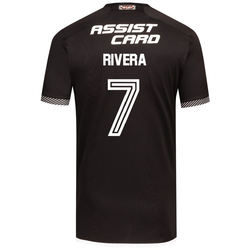 Kids Football Francisco Rivera #7 Black White Away Jersey 2024/25 T-Shirt Nz