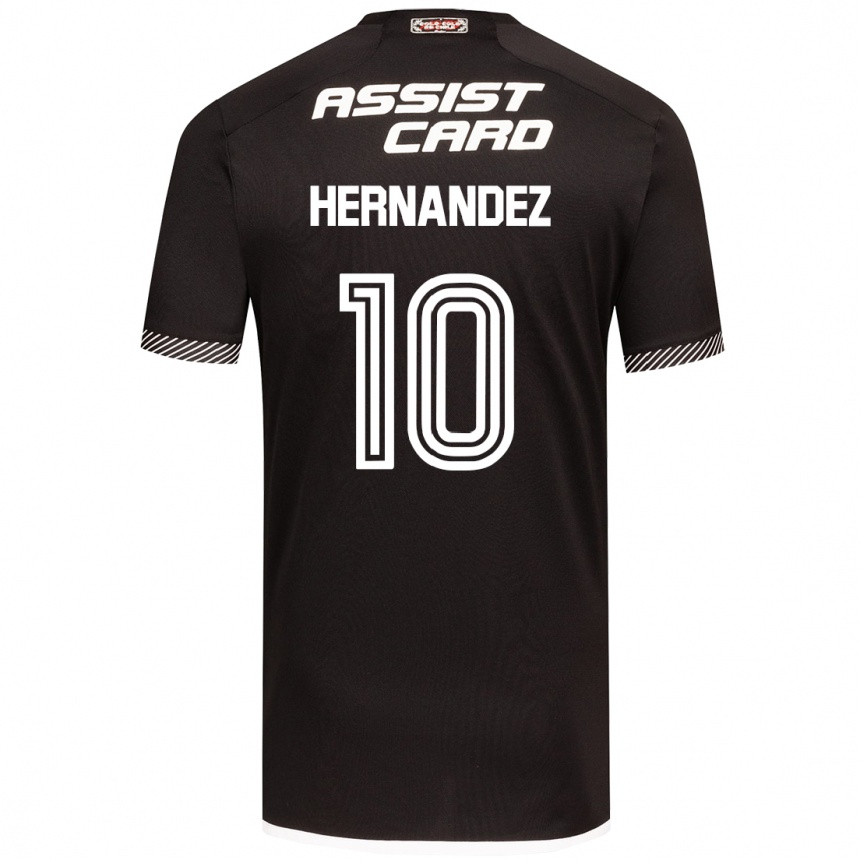 Kids Football Leandro Hernández #10 Black White Away Jersey 2024/25 T-Shirt Nz