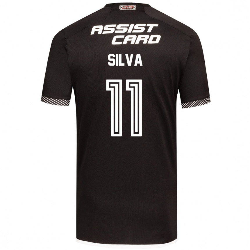 Kids Football Martín Silva #11 Black White Away Jersey 2024/25 T-Shirt Nz