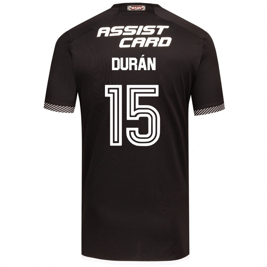 Kids Football José Durán #15 Black White Away Jersey 2024/25 T-Shirt Nz