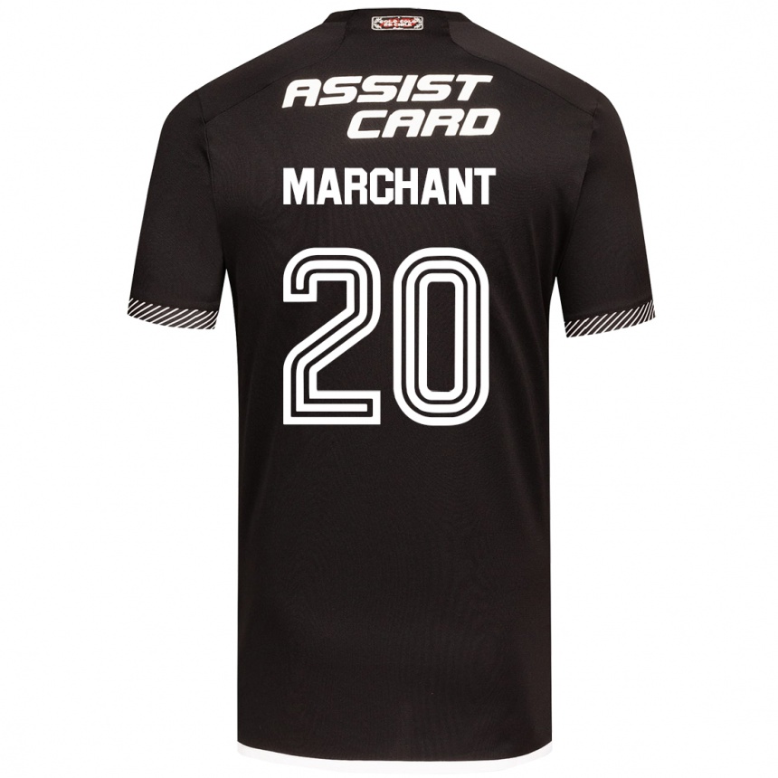 Kids Football Francisco Marchant #20 Black White Away Jersey 2024/25 T-Shirt Nz