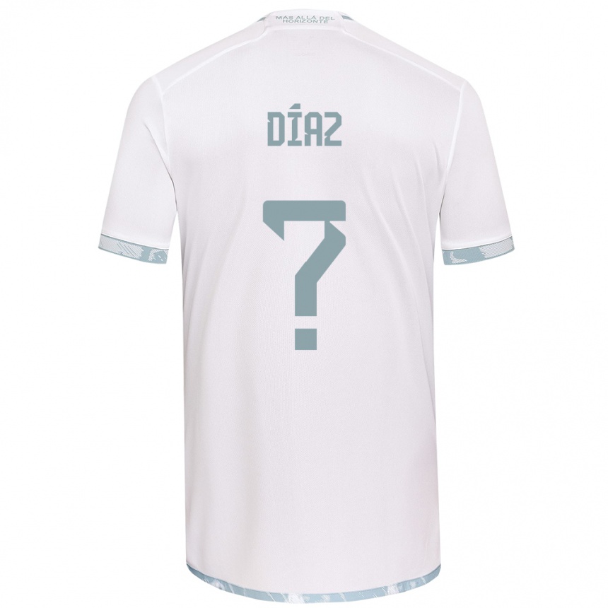 Kids Football Antonio Díaz #0 White Grey Away Jersey 2024/25 T-Shirt Nz