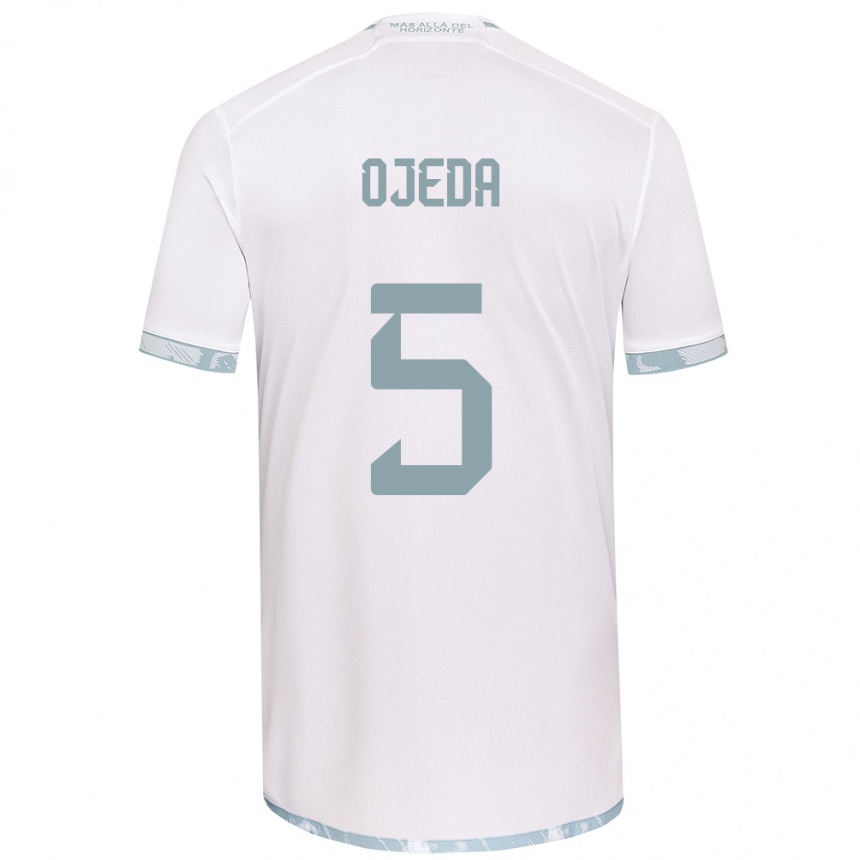 Kids Football Emmanuel Ojeda #5 White Grey Away Jersey 2024/25 T-Shirt Nz