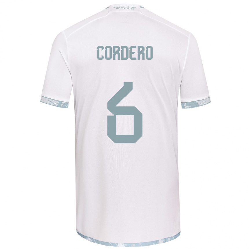 Kids Football Renato Cordero #6 White Grey Away Jersey 2024/25 T-Shirt Nz