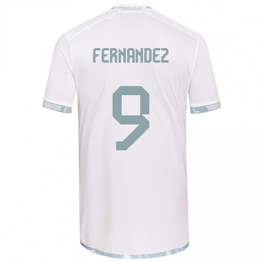 Kids Football Leandro Fernández #9 White Grey Away Jersey 2024/25 T-Shirt Nz