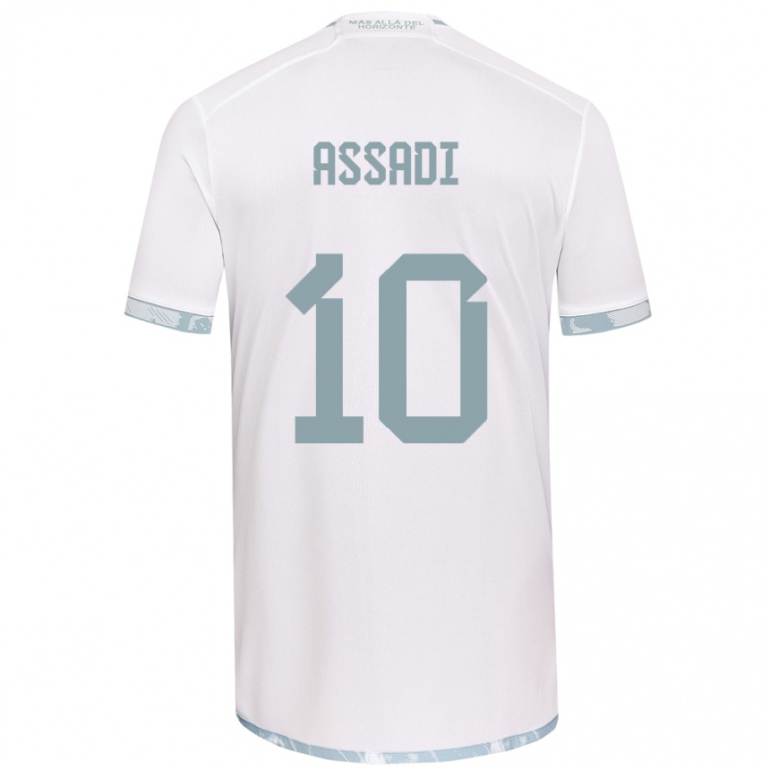 Kids Football Lucas Assadi #10 White Grey Away Jersey 2024/25 T-Shirt Nz