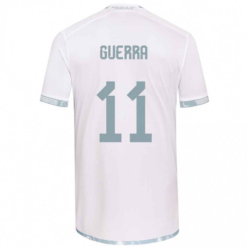 Kids Football Nicolás Guerra #11 White Grey Away Jersey 2024/25 T-Shirt Nz