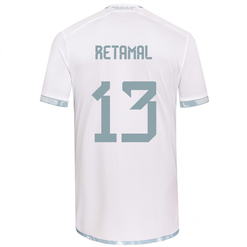 Kids Football David Retamal #13 White Grey Away Jersey 2024/25 T-Shirt Nz