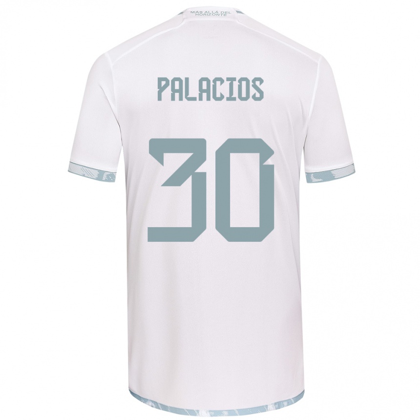 Kids Football Cristian Palacios #30 White Grey Away Jersey 2024/25 T-Shirt Nz