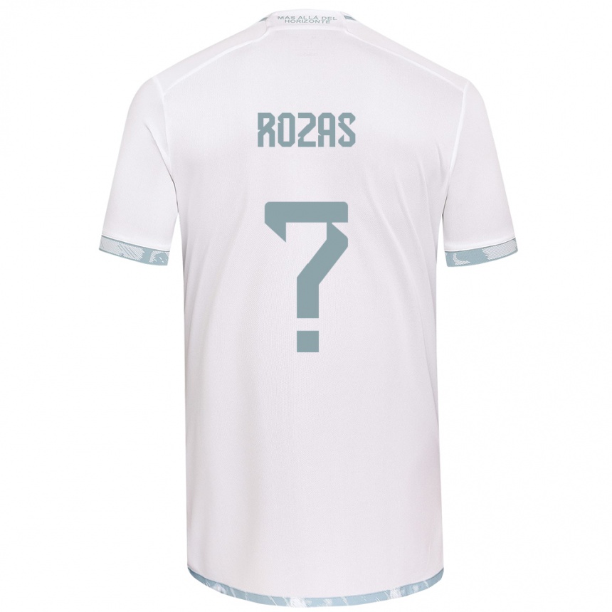 Kids Football Sergio Rozas #0 White Grey Away Jersey 2024/25 T-Shirt Nz