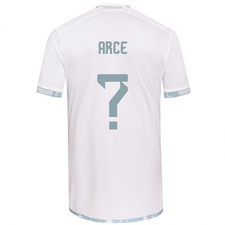 Kids Football Agustín Arce #0 White Grey Away Jersey 2024/25 T-Shirt Nz