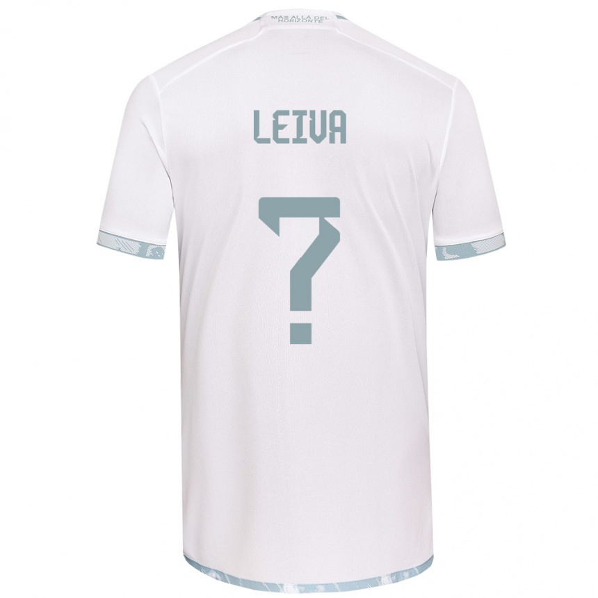 Kids Football Sergio Leiva #0 White Grey Away Jersey 2024/25 T-Shirt Nz