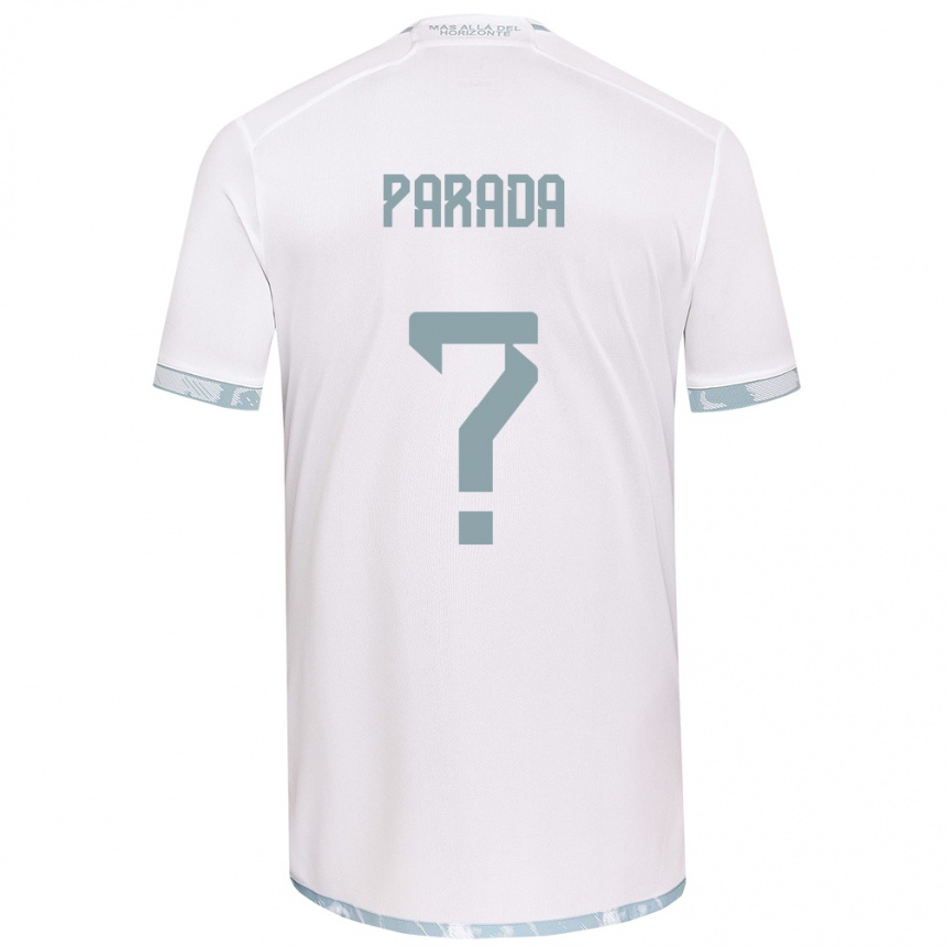 Kids Football Ignacio Parada #0 White Grey Away Jersey 2024/25 T-Shirt Nz