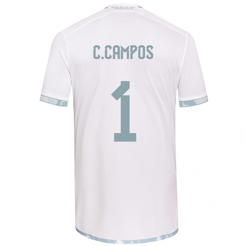 Kids Football Cristóbal Campos #1 White Grey Away Jersey 2024/25 T-Shirt Nz