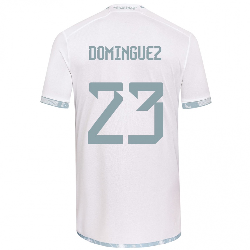 Kids Football Nery Domínguez #23 White Grey Away Jersey 2024/25 T-Shirt Nz