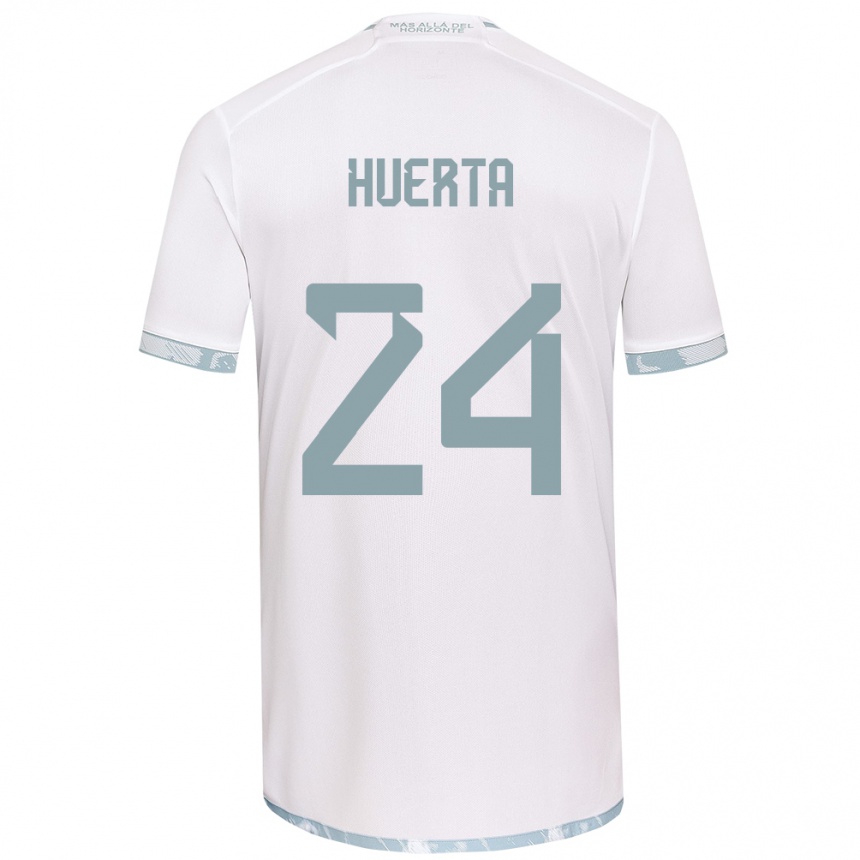 Kids Football Renato Huerta #24 White Grey Away Jersey 2024/25 T-Shirt Nz