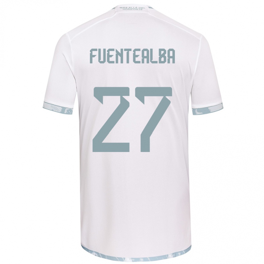 Kids Football Jeison Fuentealba #27 White Grey Away Jersey 2024/25 T-Shirt Nz