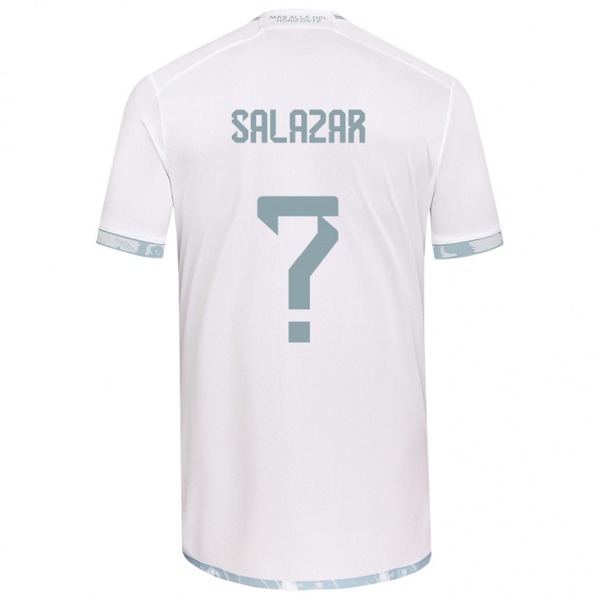 Kids Football Yahir Salazar #0 White Grey Away Jersey 2024/25 T-Shirt Nz