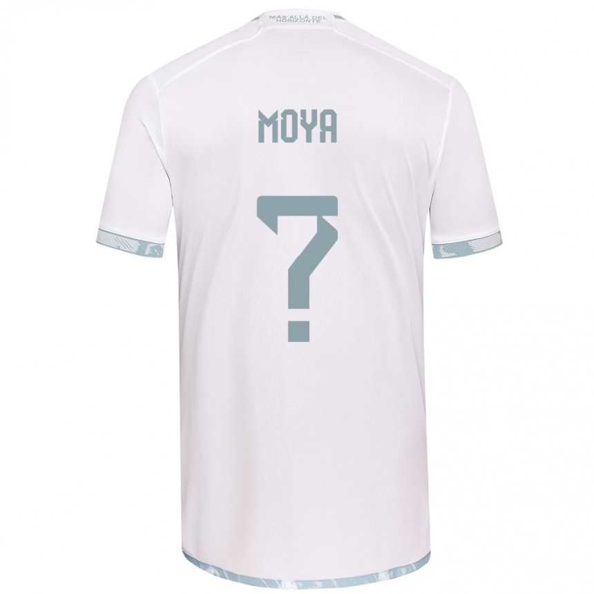 Kids Football Flavio Moya #0 White Grey Away Jersey 2024/25 T-Shirt Nz