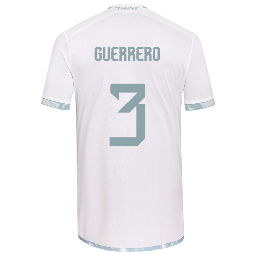 Kids Football Carla Guerrero #3 White Grey Away Jersey 2024/25 T-Shirt Nz