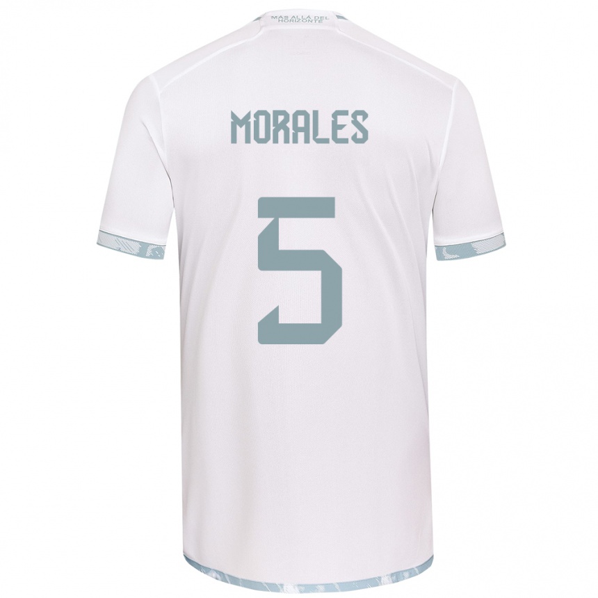 Kids Football Mariana Morales #5 White Grey Away Jersey 2024/25 T-Shirt Nz