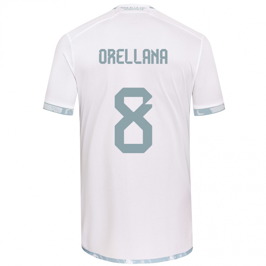 Kids Football Denisse Orellana #8 White Grey Away Jersey 2024/25 T-Shirt Nz