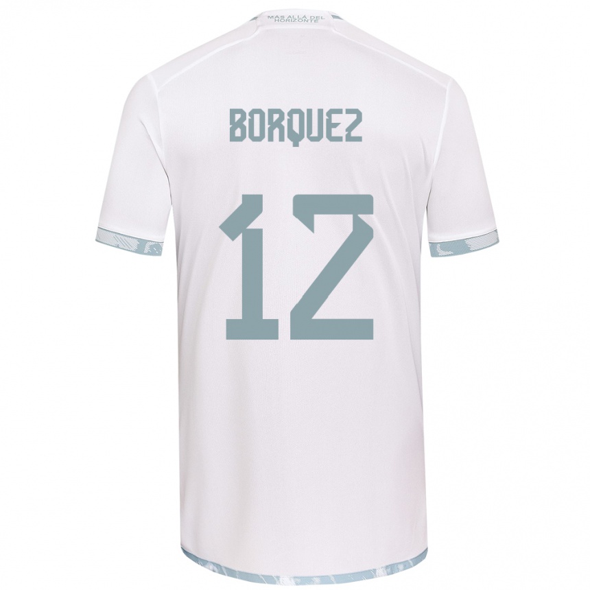 Kids Football Gabriela Bórquez #12 White Grey Away Jersey 2024/25 T-Shirt Nz